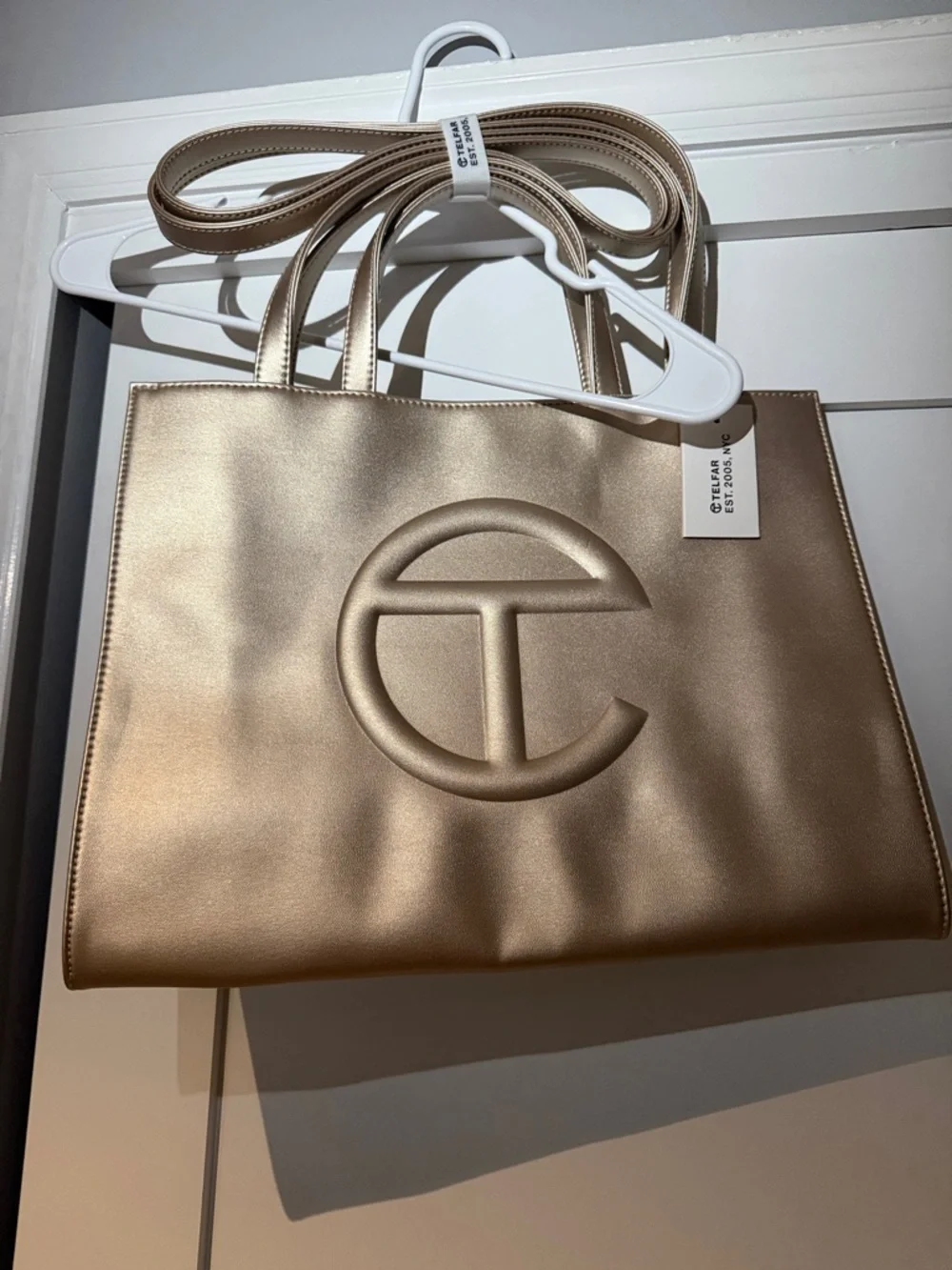 Telfar Medium Shopping Bag in Metallic Gold - Picture 3 of 9